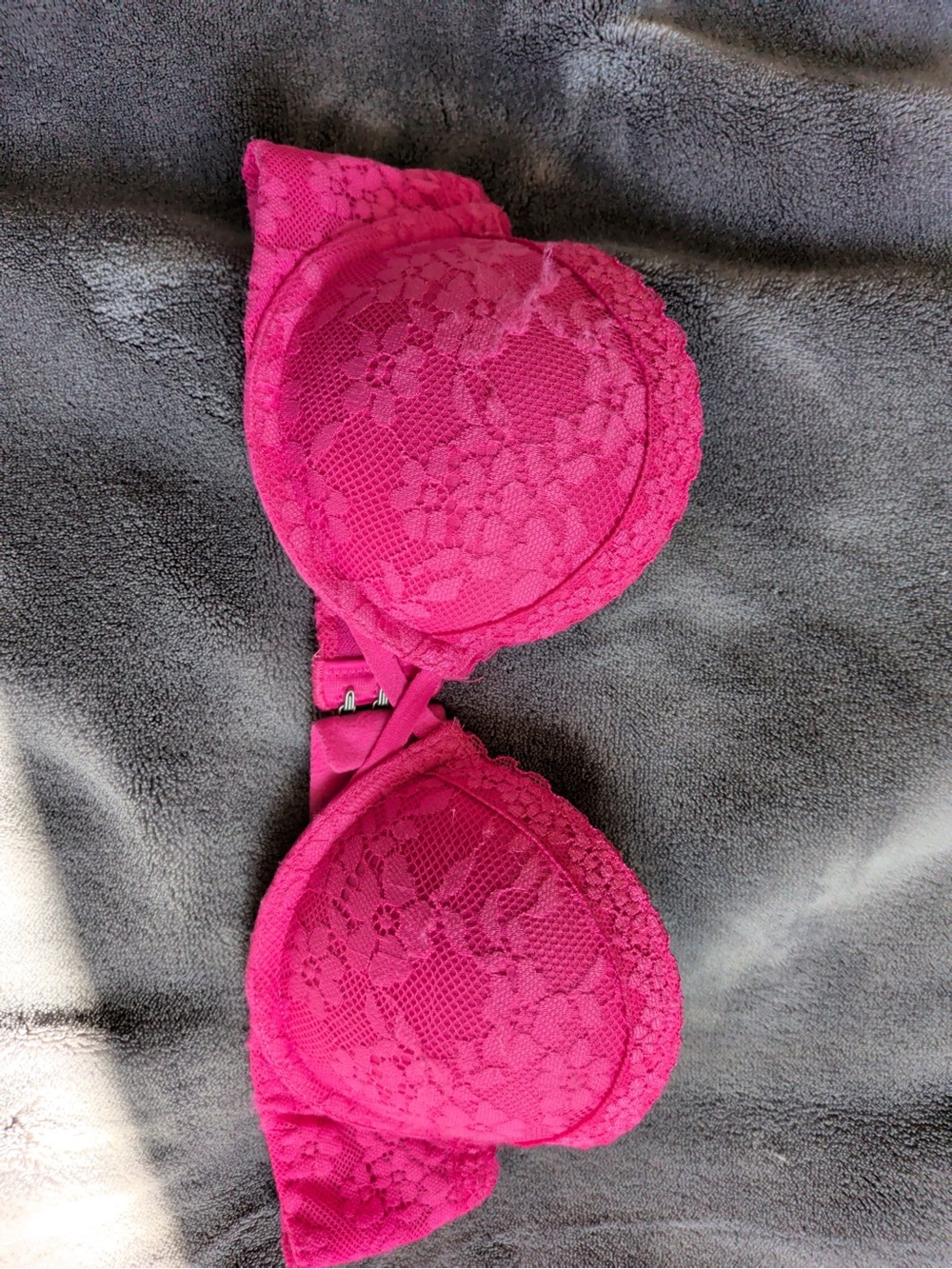 aerie Floral Lace Push-Up Bra in Hot Pink